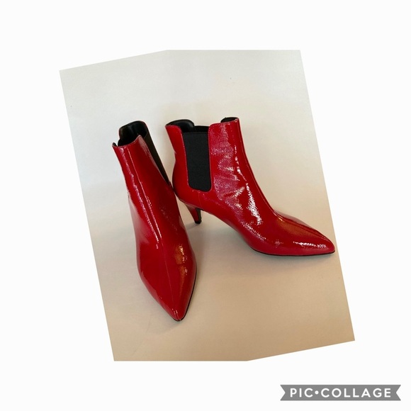 Forever 21 Red Patent Bootie Size 5.5 New Condition - Picture 6 of 7